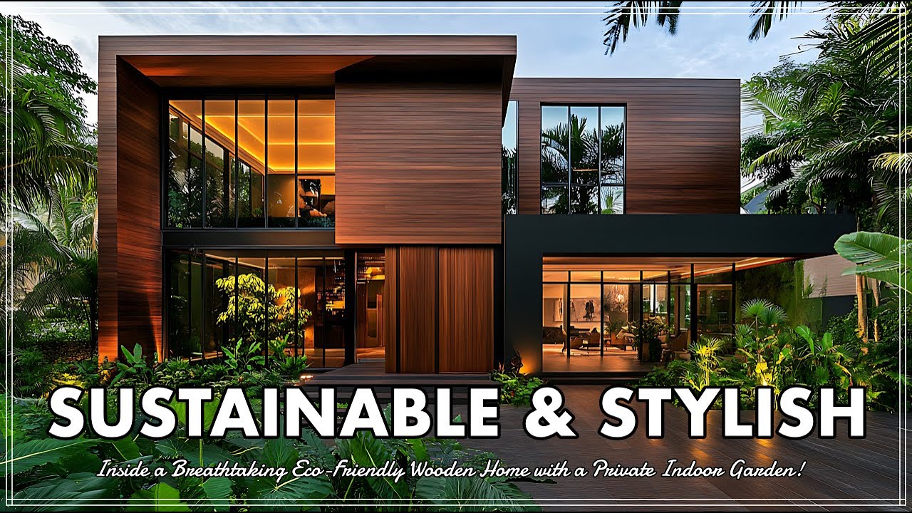 Sustainable & Stylish:  Inside a Breathtaking Eco-Friendly Wooden Home with a Private Indoor Garden!
