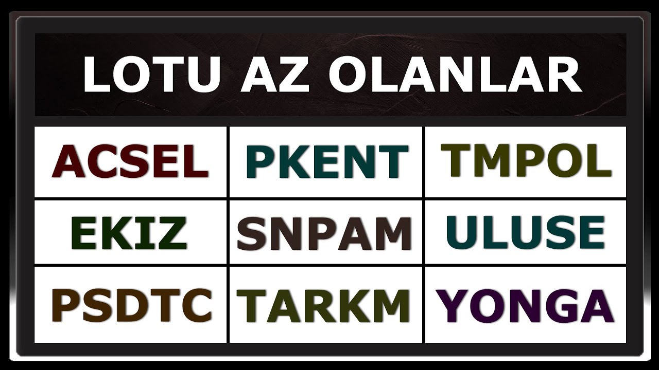 ACSEL PKENT TMPOL EKIZ SNPAM ULUSE PSDTC TARKM YONGA