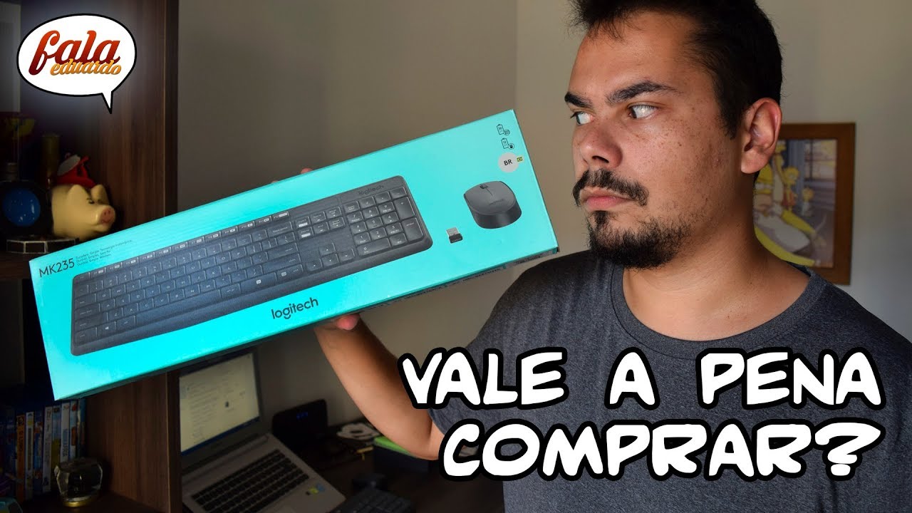MOUSE E TECLADO SEM FIO LOGITECH MK235 (UNBOXING E TESTE)