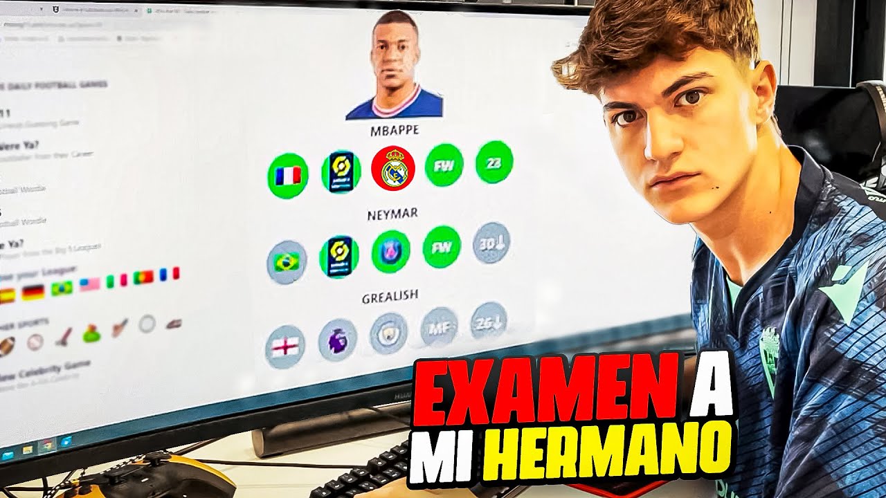 PONGO a PRUEBA a mi HERMANO con un EXAMEN de FÚTBOL *MUY DIFÍCIL*