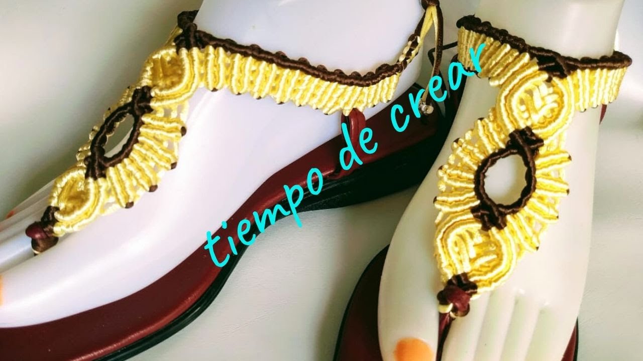 SANDALIA TEJIDA EN MACRAMÉ  paso a paso. MODELO penélope