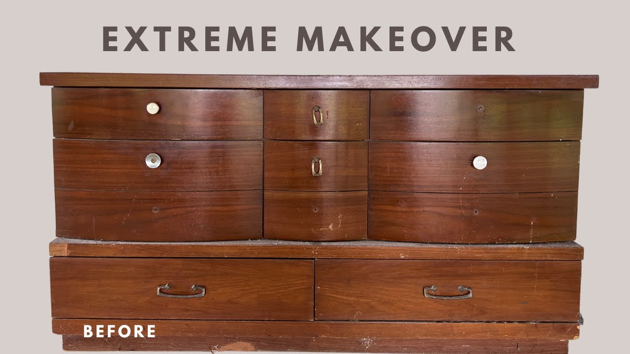 I REPURPOSED THIS OLD DRESSER INTO A CHANGING TABLE FOR MY BABY | EXTREME Furniture Flip