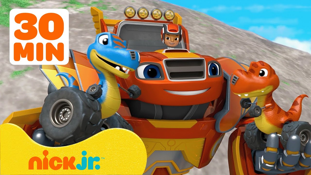 Blaze e le Mega Macchine | 30 minuti di salvataggi e corse di dinosauri! | Nick Jr. Italia