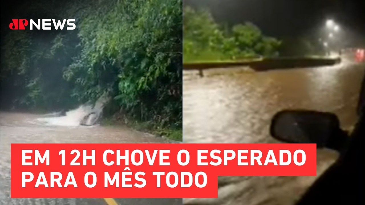 Ubatuba é castigada por temporal e ruas ficam alagadas