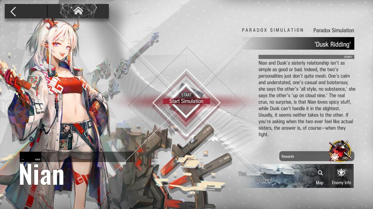 Arknights Paradox Simulation Nian 'Dusk Riddng'