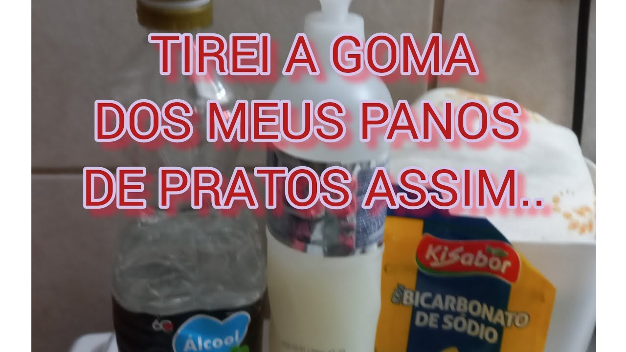 Vlog, Saiba como tirar a goma dos seus panos de pratos novos usando apenas 3 produtinhos.