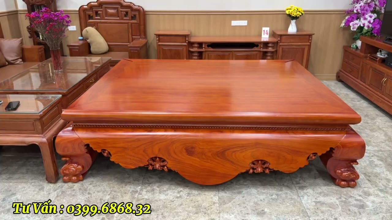 Báo Giá Chiếc Sập Chân Quỳ Dạ Cá Trơn Chọn gỗ lọc vân Hàng Tuyển Trọn