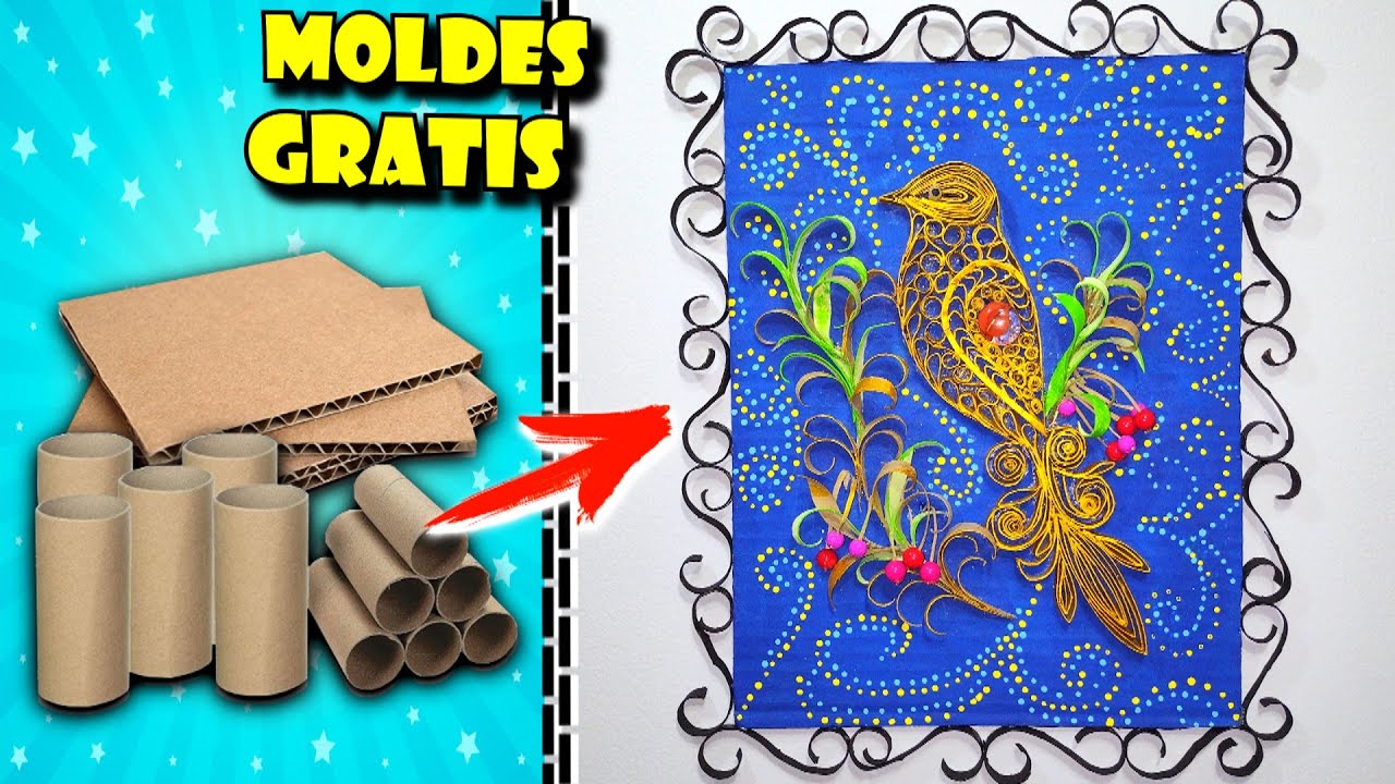 Cuadro en filigrana 3D con rollos de papel higiénico (Moldes Gratis) | Galería de Creatividad