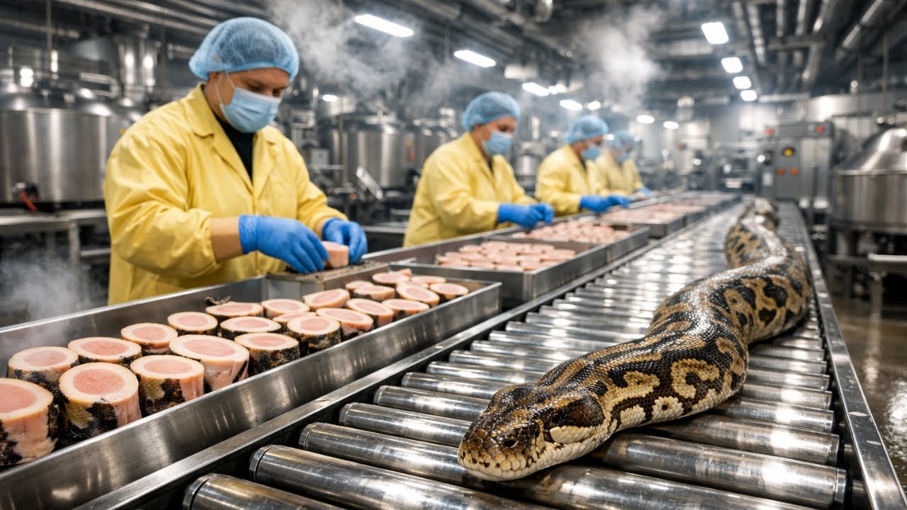 Unveiling the Python Meat Factory: A Rare Look Inside the Full Process