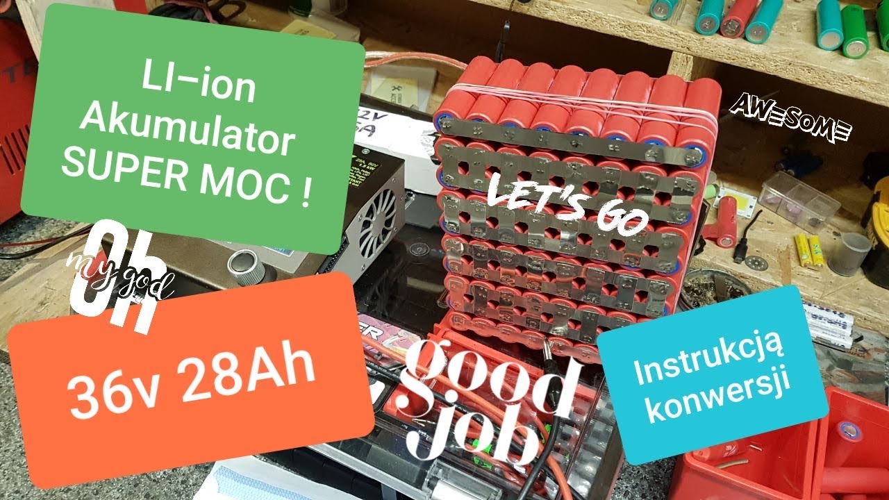 Jak przerobić hulajnoge elektryczną 1000w na AKUMULATOR LI-ION 18650 36v 28 AH