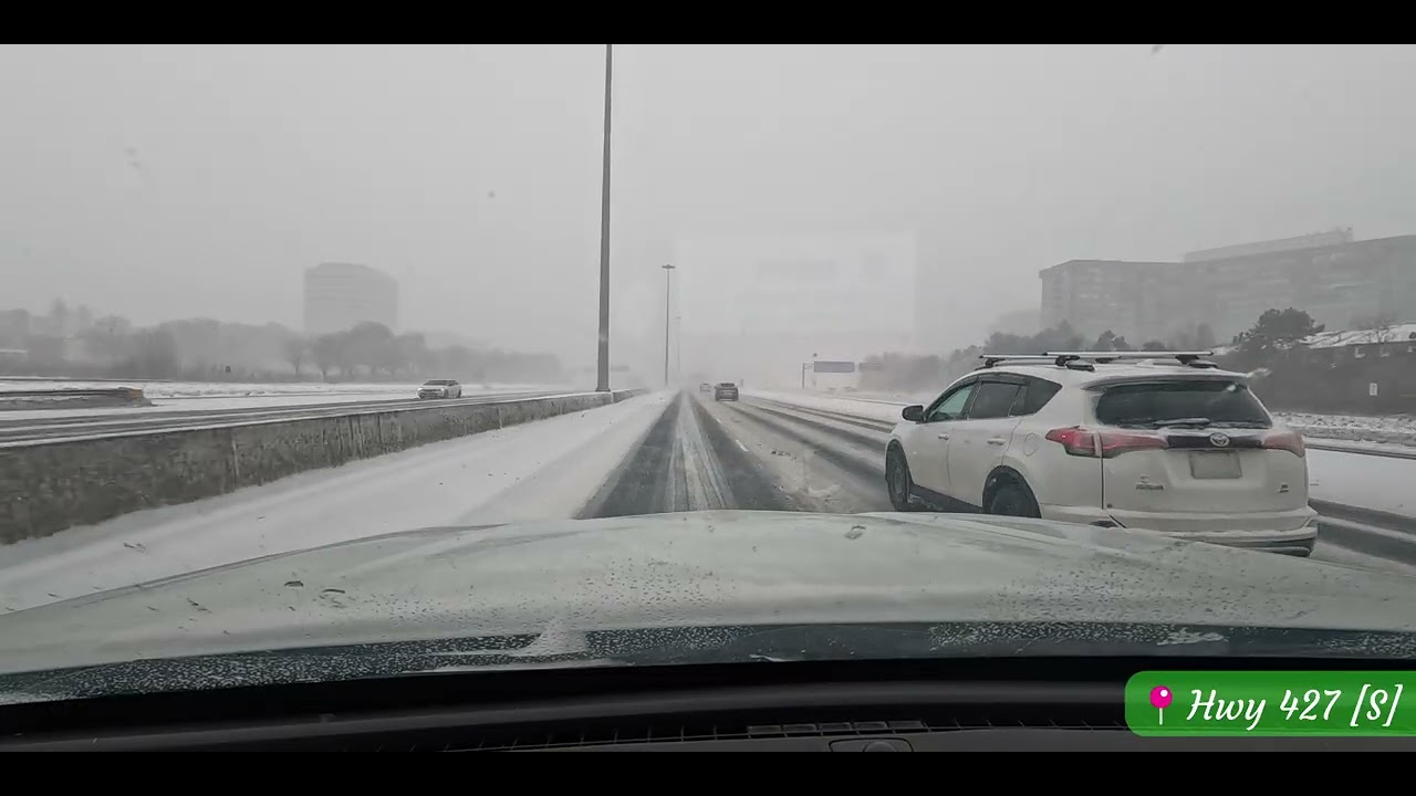 January 25. Massive Snow Storm - Driving to Niagara Falls (4K 60)