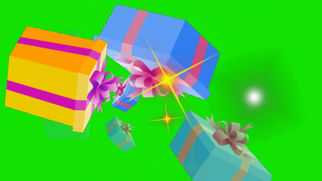 ROTATING GIFT BOXES GREEN SCREEN