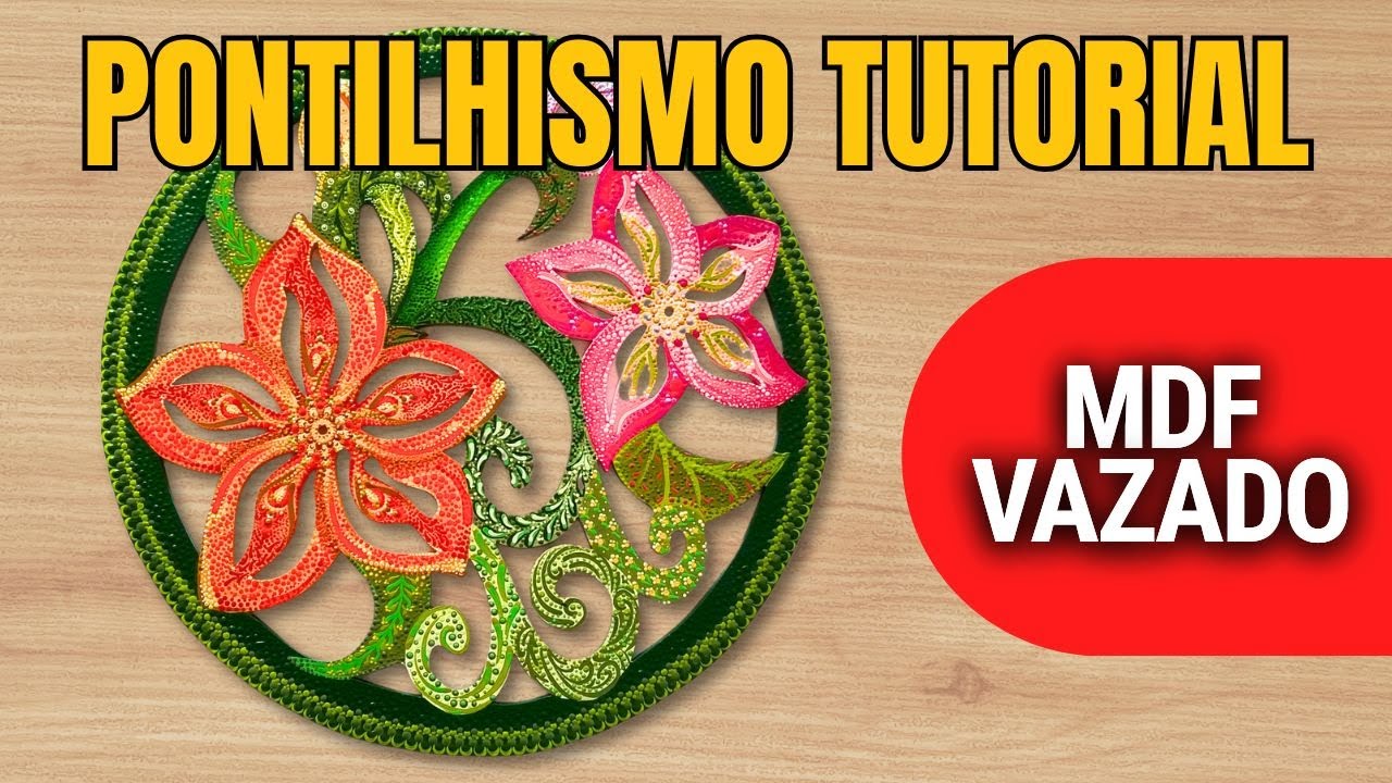 Pintura Criativa 🎨 Como fazer Pontilhismo em MDF Vazado🎨 Tutorial e dicas