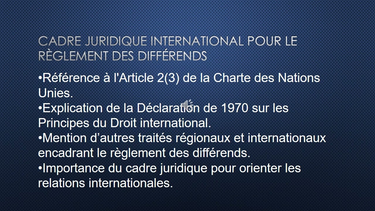 17 R&egrave;glement Pacifique des Diff&eacute;rends Internationaux