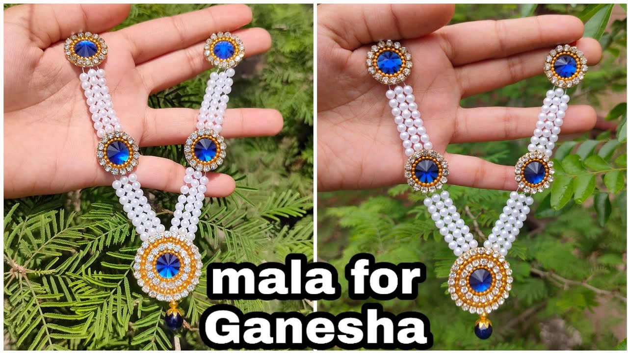 How to make mala for God. Handmade ornaments for Ganesha / krishna. DIY necklace for god ganesha.