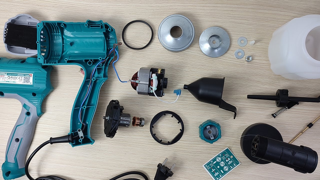 Mở máy xem linh kiện và cấu tạo của máy phun sơn điện Total TT3506  Bigtools.vn