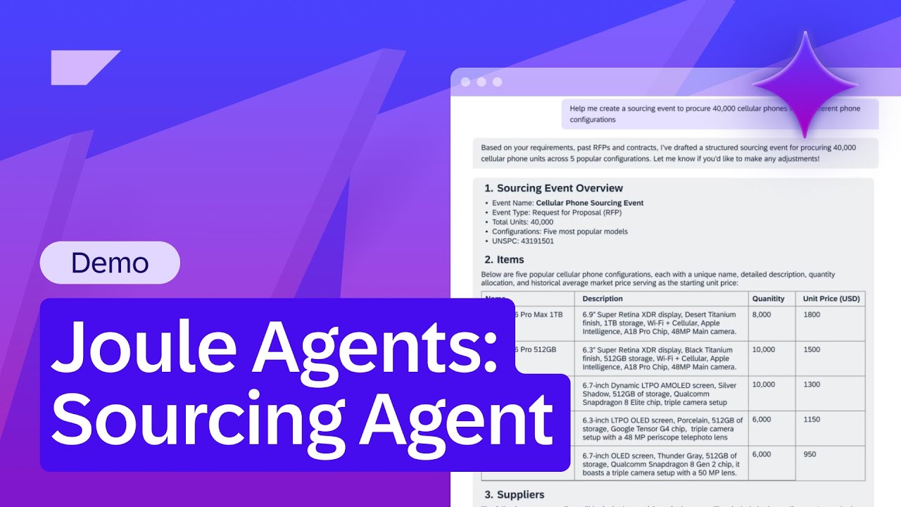 Joule Agents: Sourcing Agent | Demo