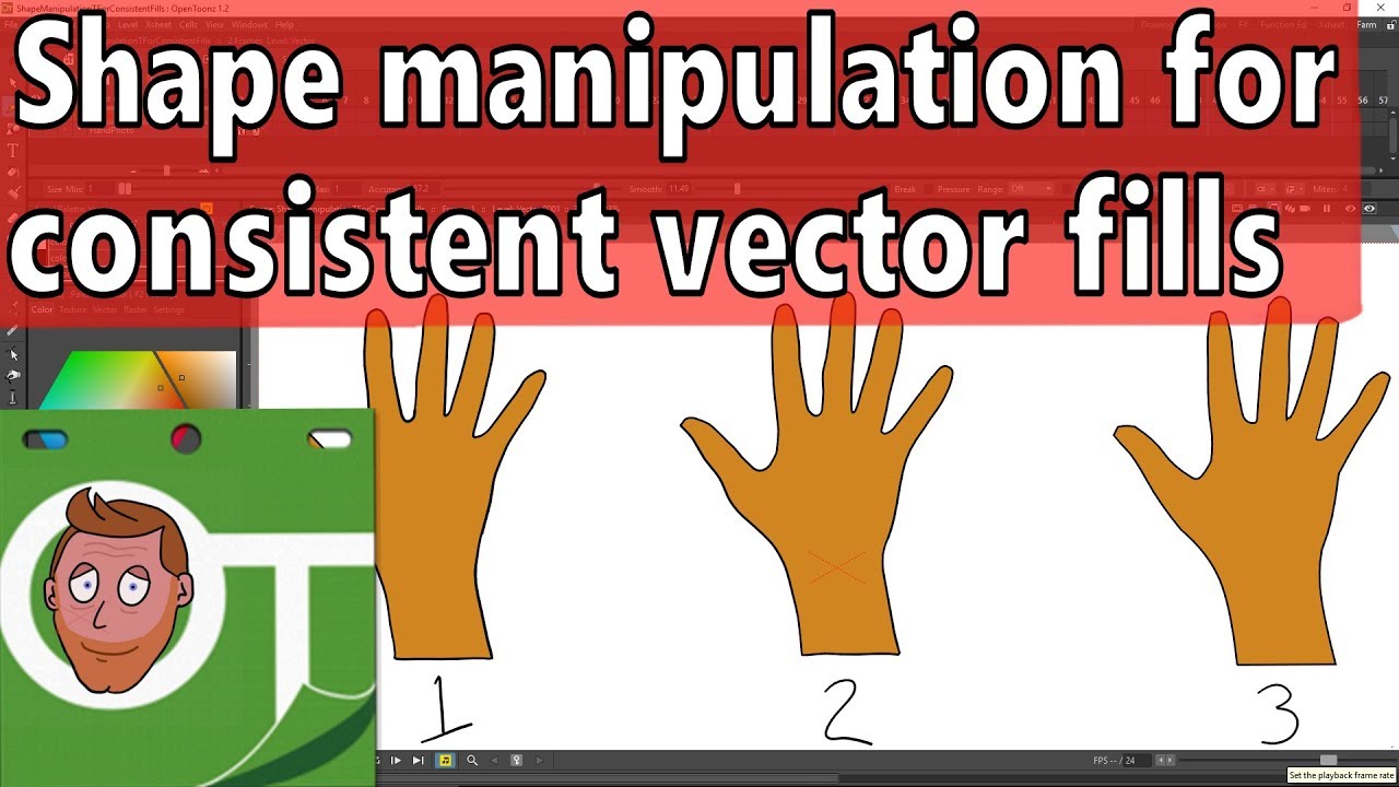 Shape manipulation for consistent vector fills - Using the Control Point Editor - OpenToonz Tutorial