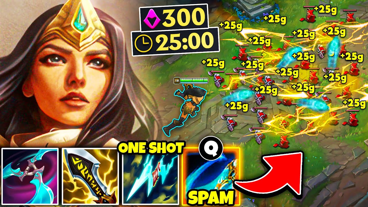 Sivir but I have infinite wave clear and get 300 CS at 25 minutes... (THEY CAN'T PUSH)