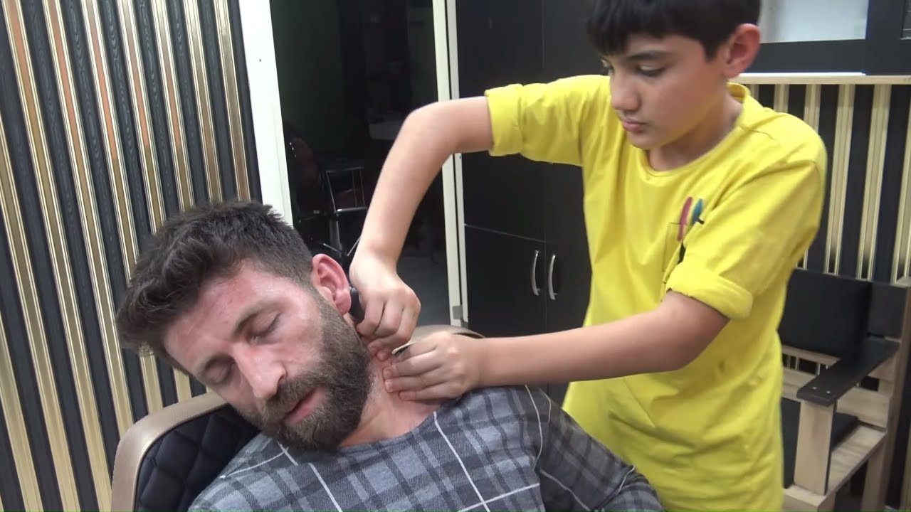 LEGEND YOUNG BARBER SHAMPOO MASSAGE=head,back,arm,ear,neck,sleep massage=ASMR TURKISH BARBER MASSAGE