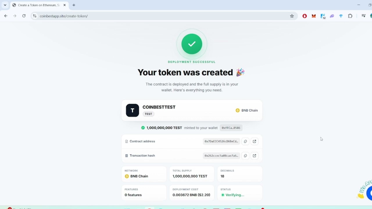 Create a token on BNB Chain for only $2