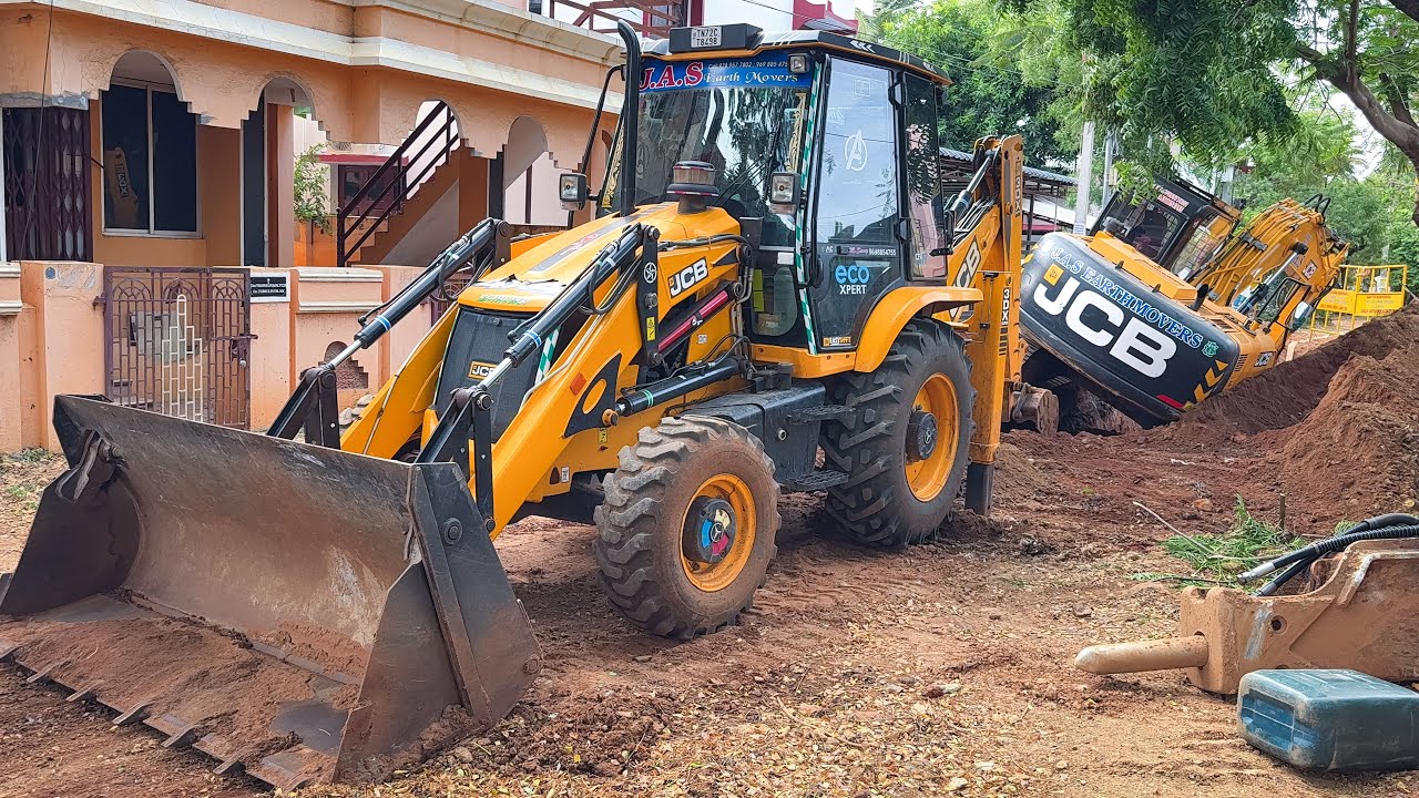 JCB 145 Excavator Unfortunately Slipped and got stuck in Trench JCB 3DX Super Help to Rescue | Jcb
