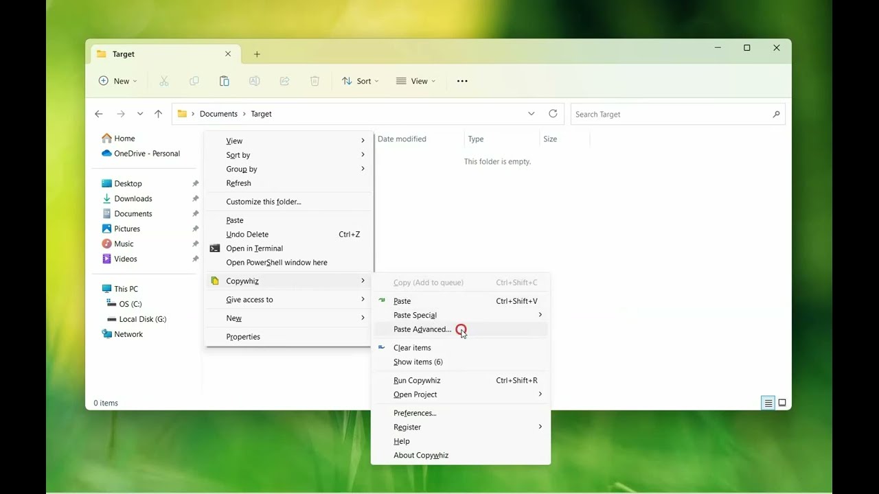 Windows: Create multiple compressed .zip files simultaneously at different folders using Copywhiz