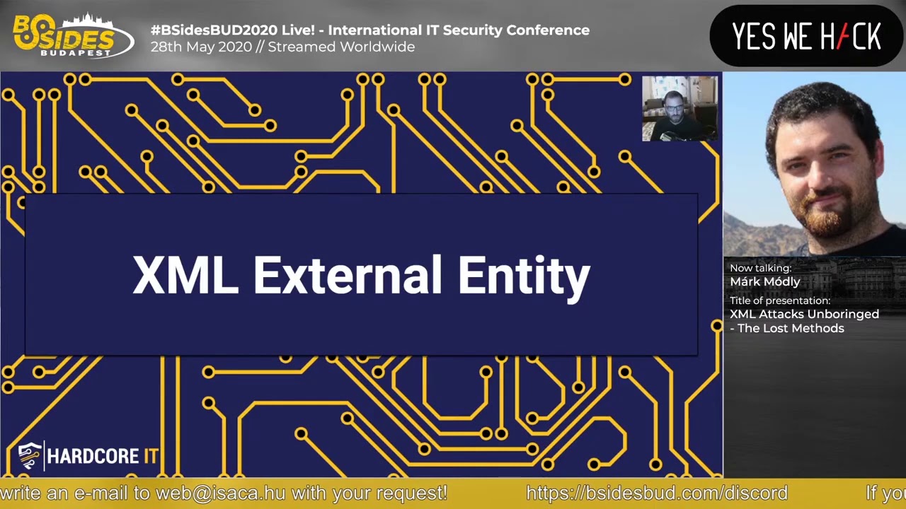 BSidesBUD2020: Unboring XML Attacks - Forgotten Methods - M&aacute;rk M&oacute;dly