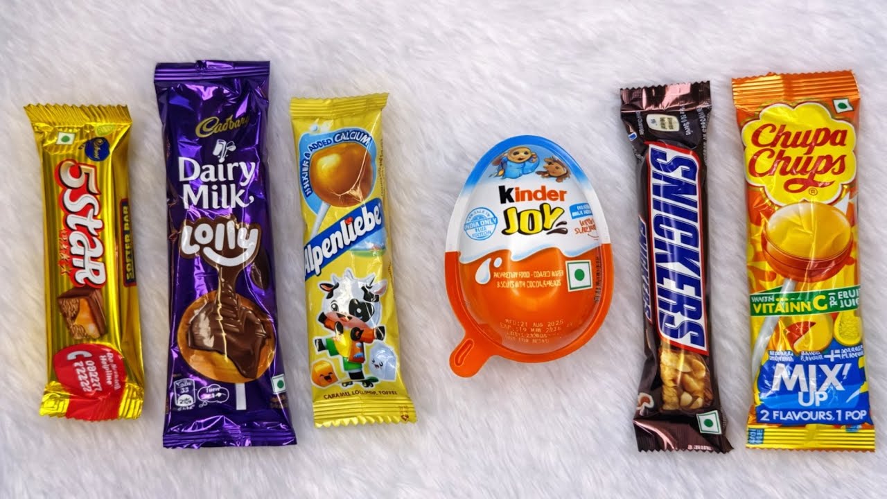 ASMR Most Popular Candys / some lots of colorful rainbow lollipop candy / unpacking chocolate eat