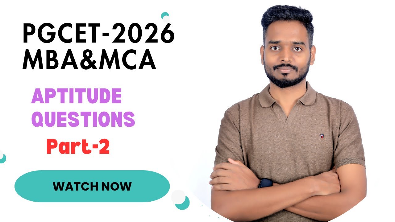PGCET 2026 MBA & MCA | Top Aptitude Questions with Short Tricks | Must Watch for All Aspirants