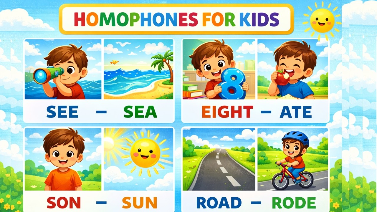 Homophones For Kids - Part 01 | Kids Vocabulary | Funny With Bunny
