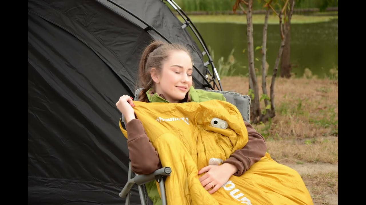 Photos taken of the heated sleeping bag 