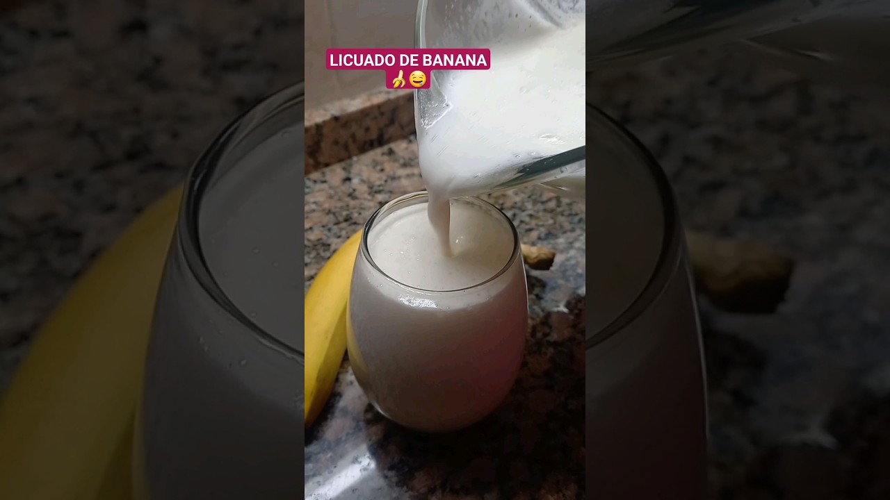 COMO HACER LICUADO DE BANANA 🤤🍌 FACIL Y RICO #licuado #milkshake #comida #batido #food #healthy #fit