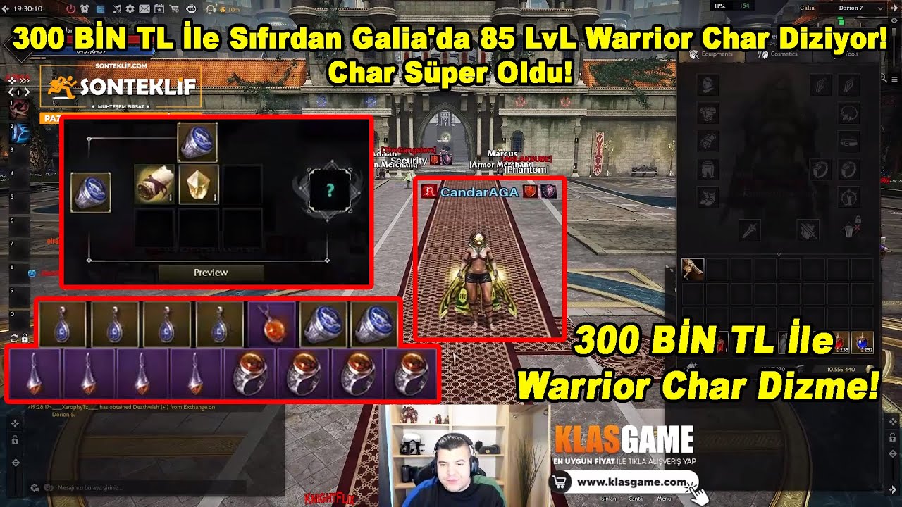 Yahel | 300 BİN TL İle Galia'da Sıfırdan 85 LvL Warrior Char Diziyor! Char Süper Oldu! | Rise Online