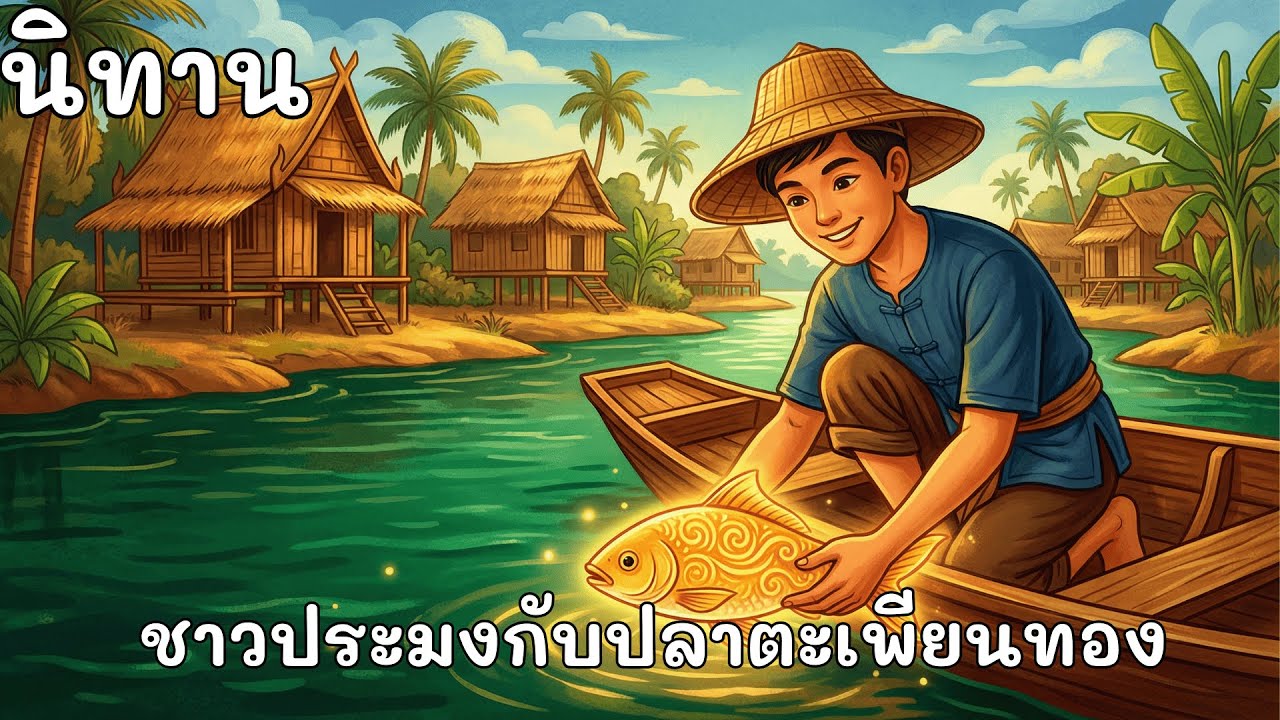 นิทาน ☀️ ชาวประมงกับปลาตะเพียนทอง ☀️ เมตตาช่วยปลาวิเศษที่ถูกพรานจับ แต่คนโลภกลับต้องเจอดี