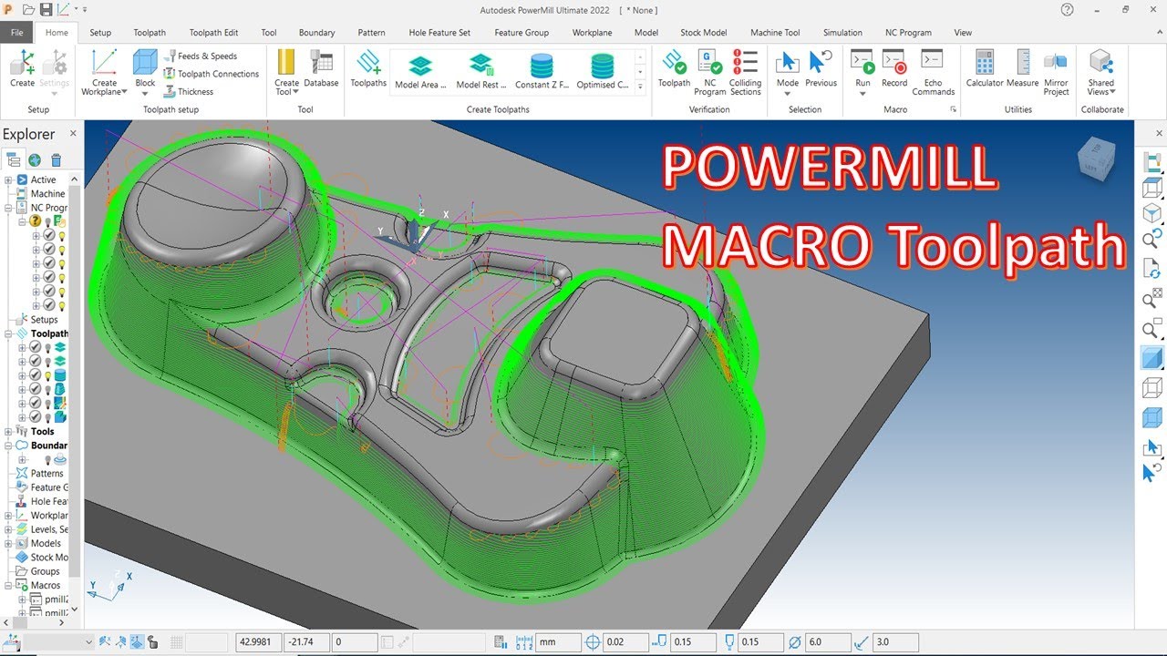 PowerMill 2022 Tutorial #103 | How to Creater Macro Program Toolpath template