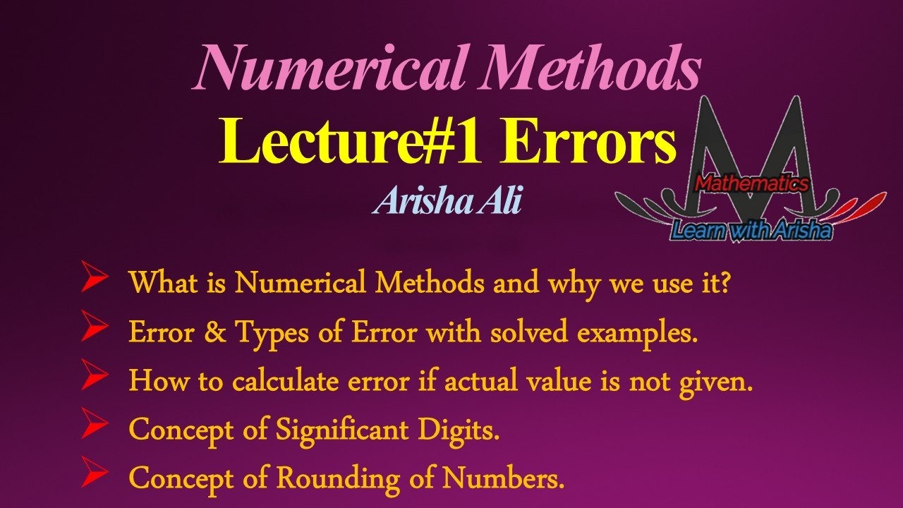 Numerical Methods Complete Introduction in Urdu | Errors, Significant Digits & Rounding