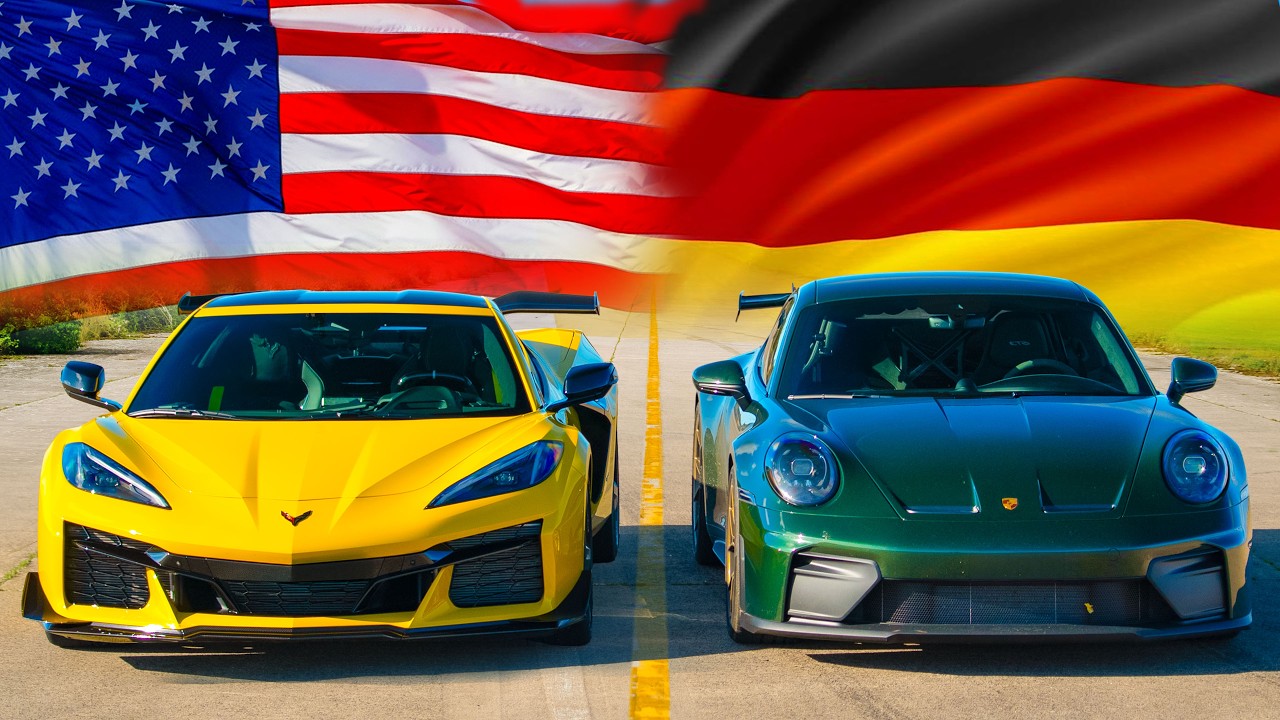 КТО ПОБЕДИТ В ЗАЕЗДЕ: Corvette против Porsche, США против Германии?