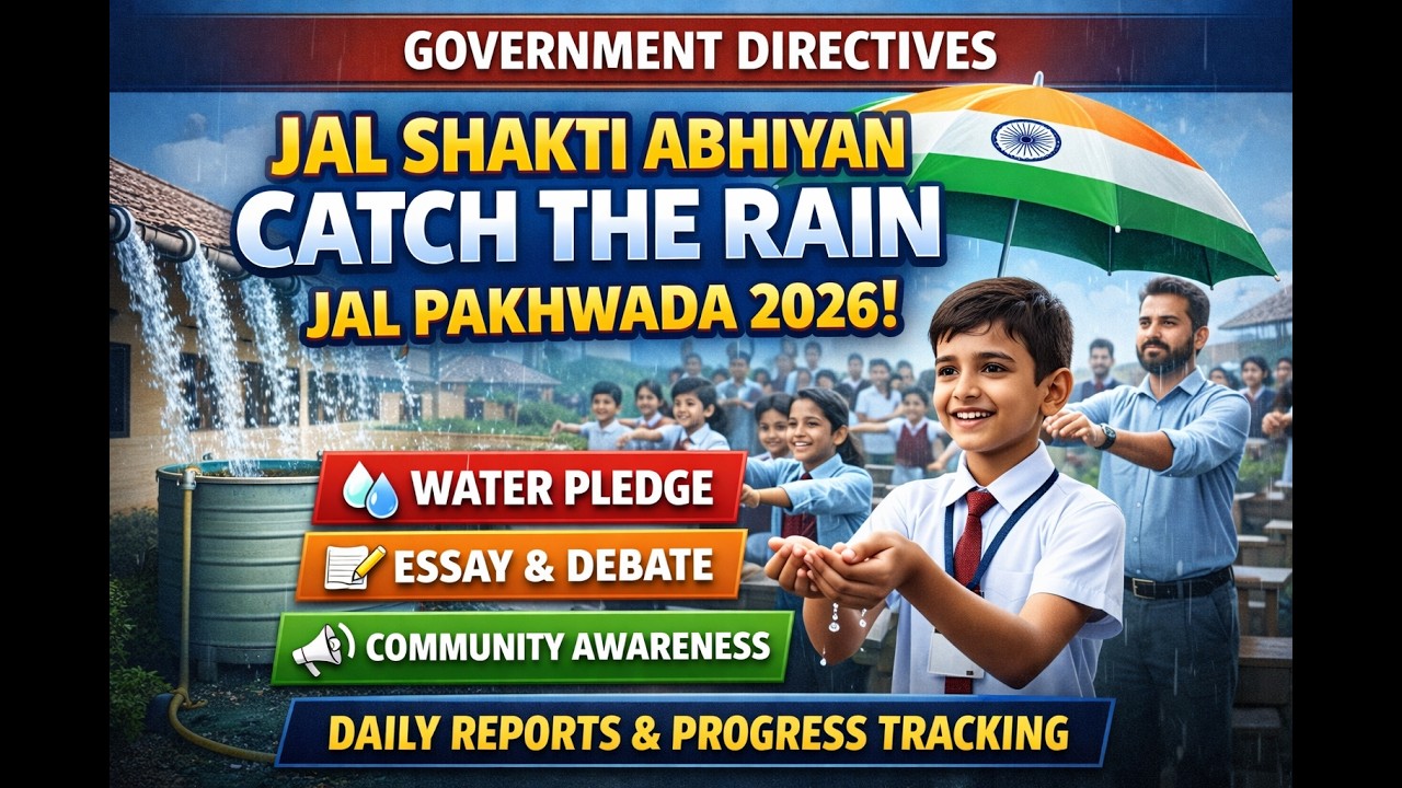 Jal Shakti Abhiyan 2026 💧 Catch the Rain | Complete Guidelines for Water Fortnight for Schools