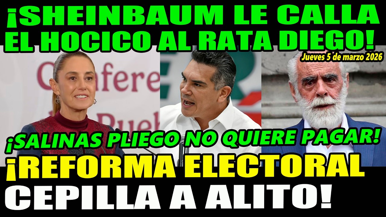 ¡Sheinbaum le calla el hocico al rata jefe Diego! Reforma Electoral cepilla a Alito
