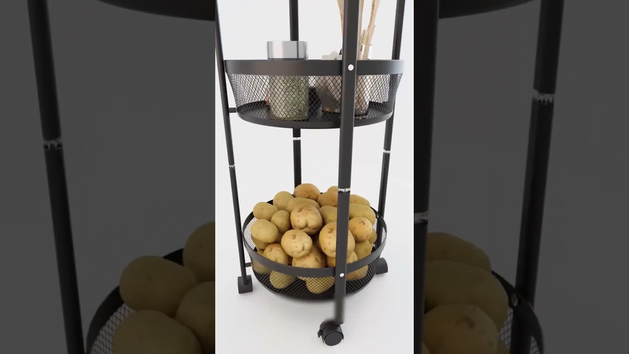 Foldable Kitchen Rack with Lock Wheels | Space Saver Storage Solution