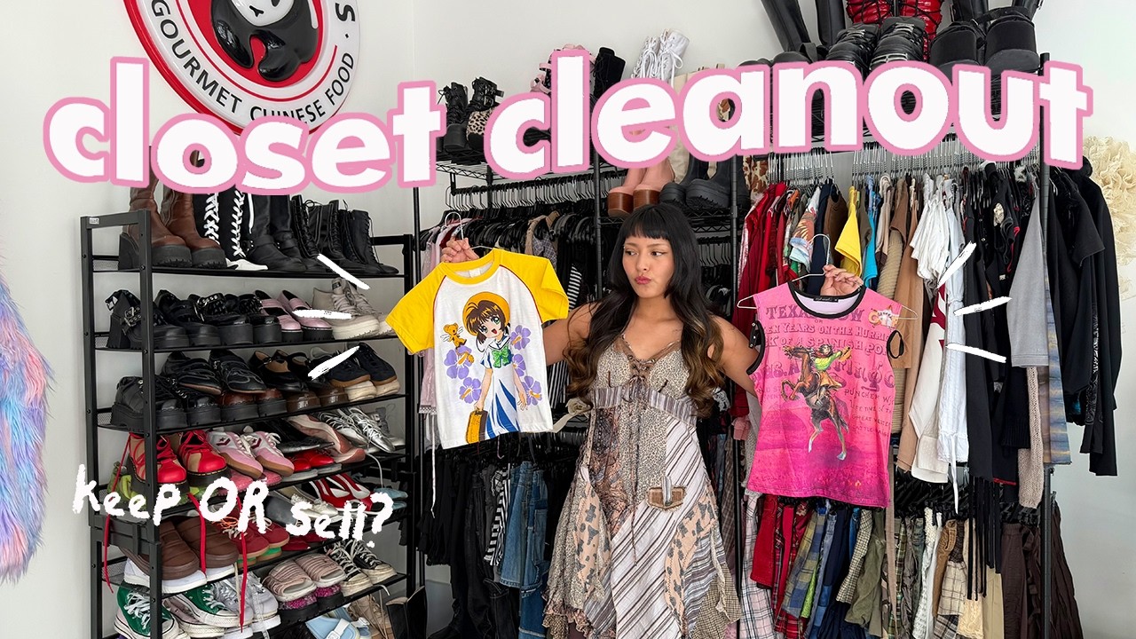 CLOSET CLEANOUT // decluttering + organizing all my Y2K clothes!!! (PART 1)