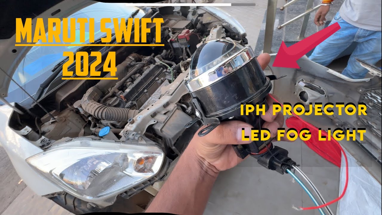 Maruti swift IPH projector fog light installation |  LED headlight installation 😱😱😱