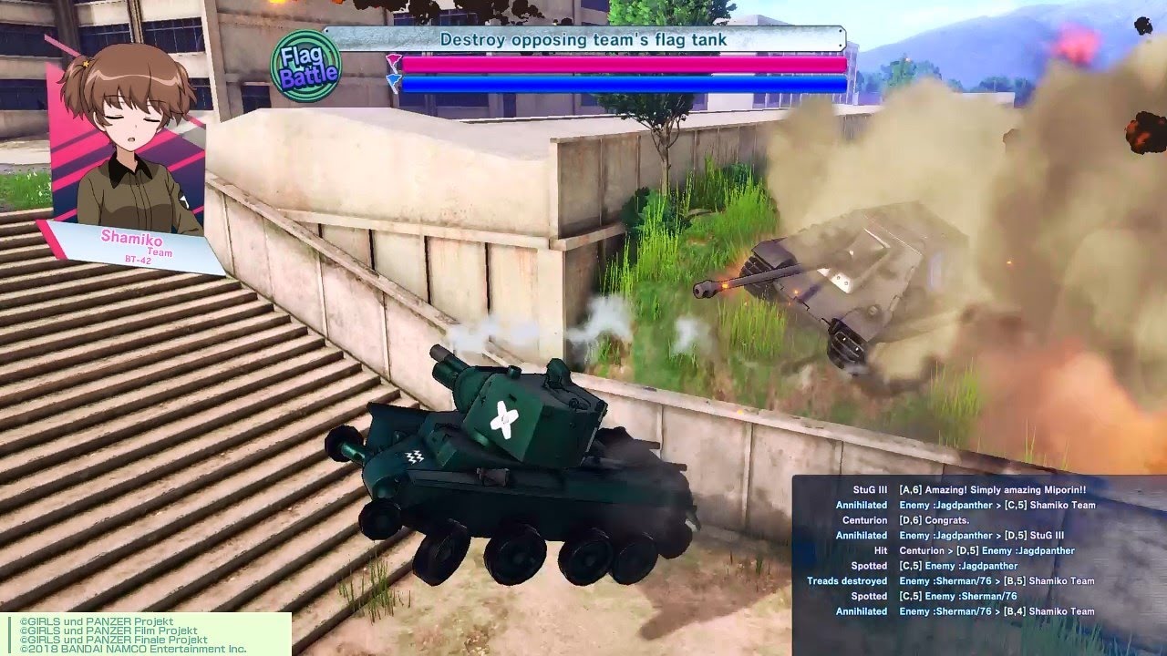 Girls und Panzer Dream Tank Match DX | Alisa is still a crazy driver