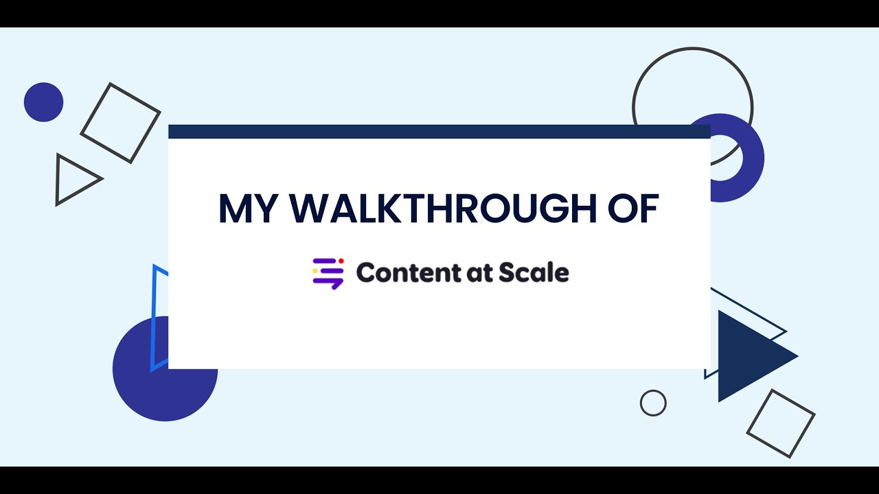 Content at Scale AI Writing Tool Walkthrough