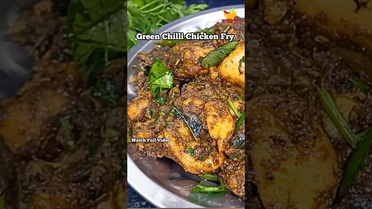 Watch Full Video My Channel Green Chilli Chicken Fry 👌 #shorts #rajacookingrecipes #chicken #asmr