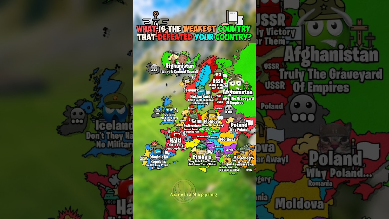 What is the weakest country that defeated your country? ⚔️🏳️ #mapping #geography #countryballs
