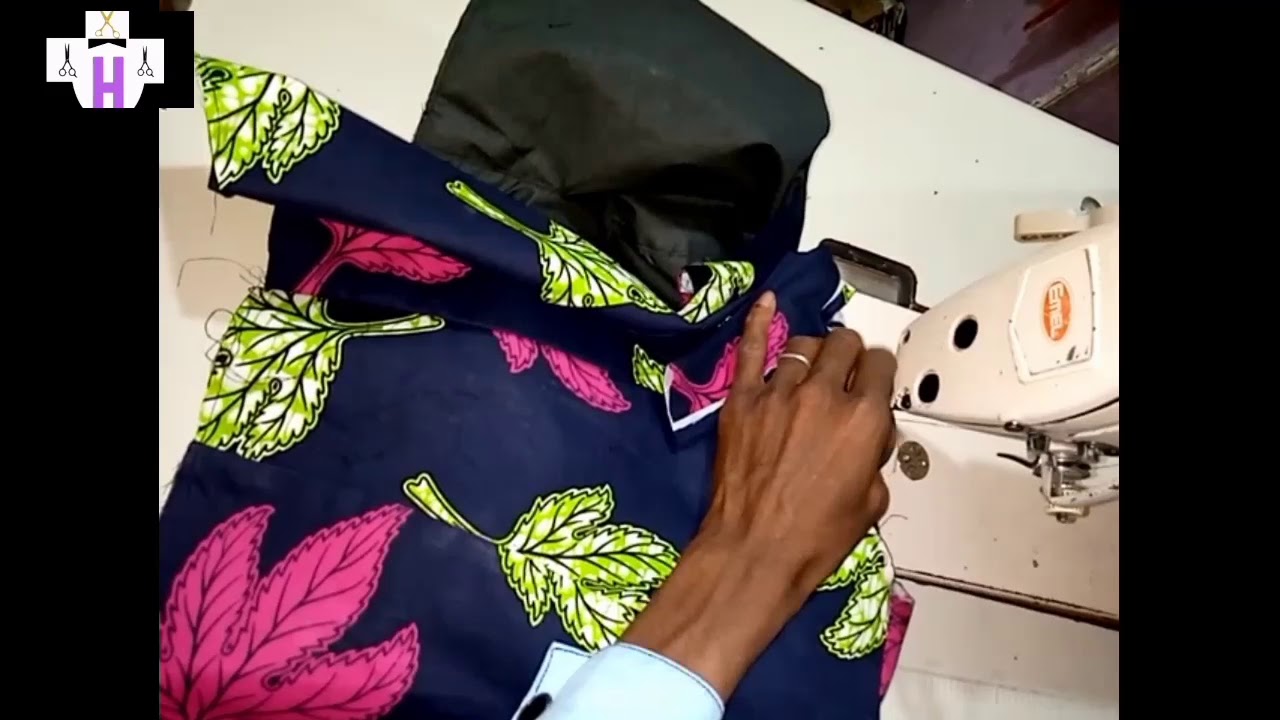 Yanda ake yankawa da dinka wuyan riga mai coller ( how to cut and sew a turtle neck)