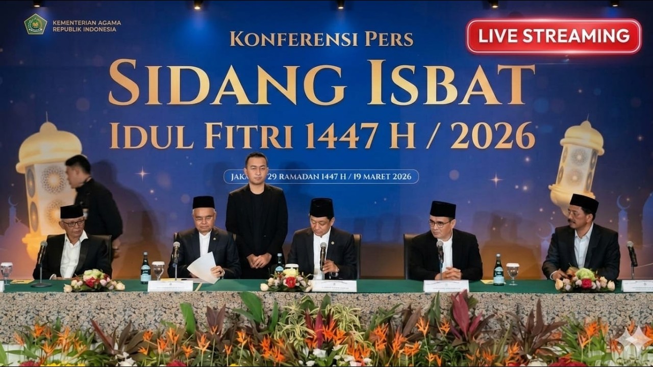 🔴 LIVE: SIDANG ISBAT Penetapan 1 Syawal 1447 H - Idul Fitri 2026 Jatuh Pada Tanggal Berapa?