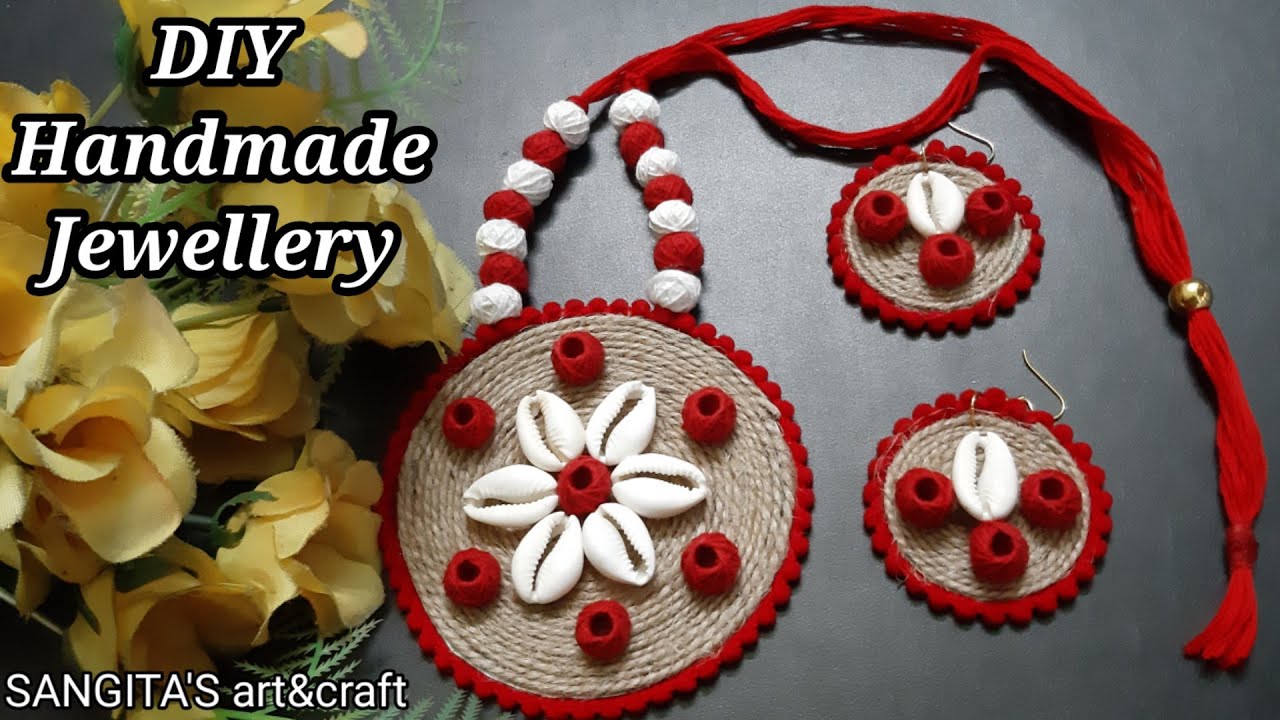 DIY Handmade Jewellery | Jute Jewellery making at home | Puja Special Jewellery Making Tutorial